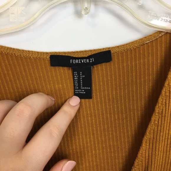 Forever 21 Mustard Wrap Dress Size Small - Picture 3 of 4